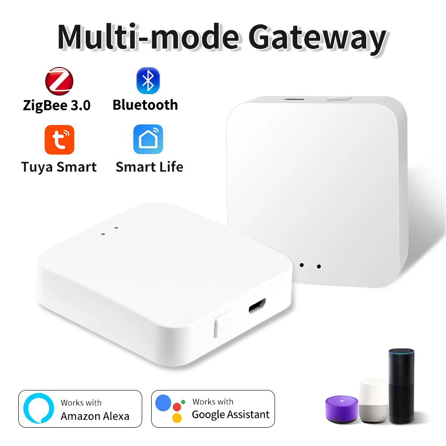 

Tuya Smart Multi Mode Gateway 2.4GHz WiFi Bluetooth ZigBee Hub Bridge Smart Life APP Remote Alexa Google Assistant Voice Control
