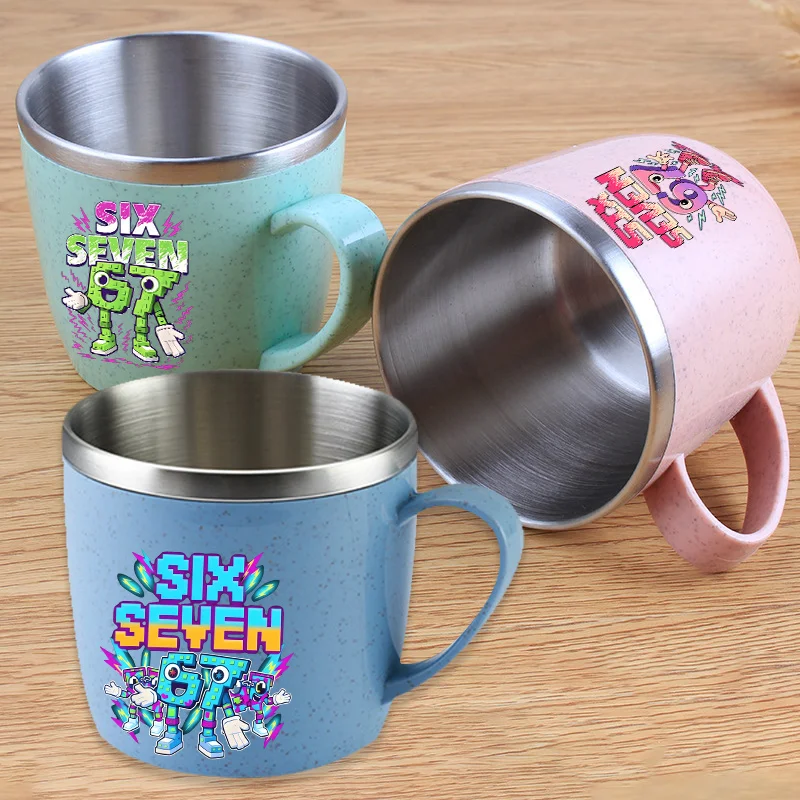

Steal A Brainrot Water Cup Girls Boys 67 Six Seven Drinking Cup Stainless Steel Travel Drop-proof Cups Reusable Portable Gift