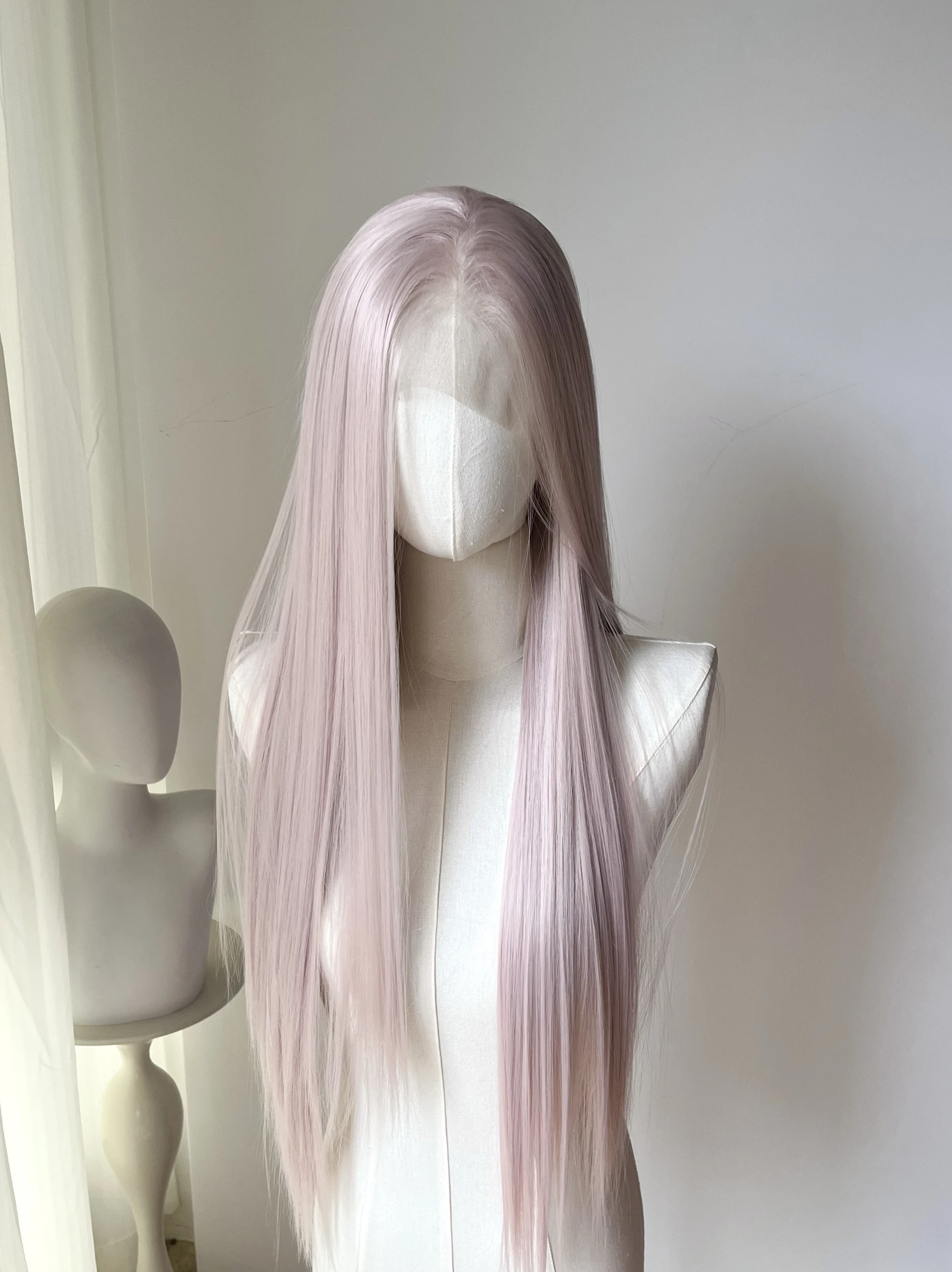 Ice Pink Wig for Women 13*4 Lace Front Wigs Long Straight Nature Hair Wigs Cute Lolita Synthetic Lace Front Wig Drag Queen