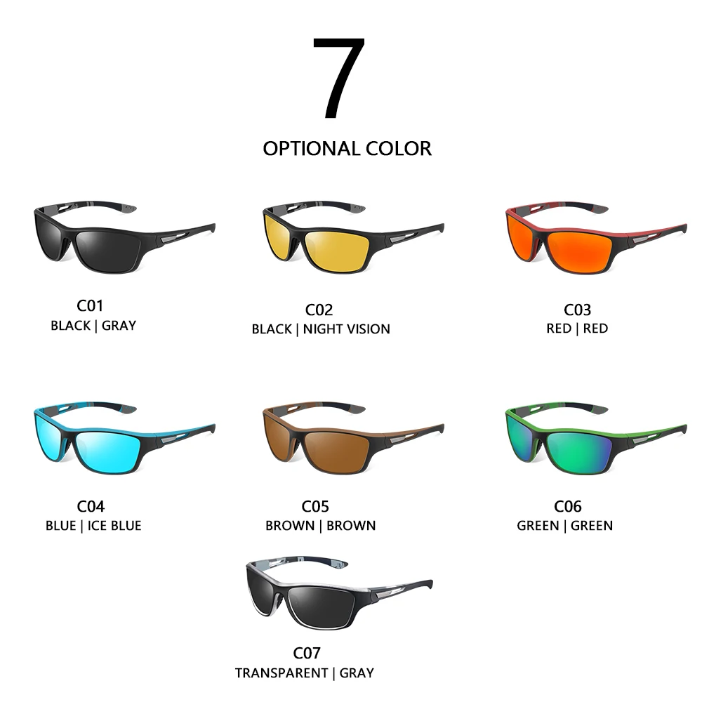 CRIXALIS Fashion rettangolo occhiali da sole polarizzati uomo outdoor ciclismo occhiali da sole uomo Sport pesca viaggi arrampicata Shades UV400