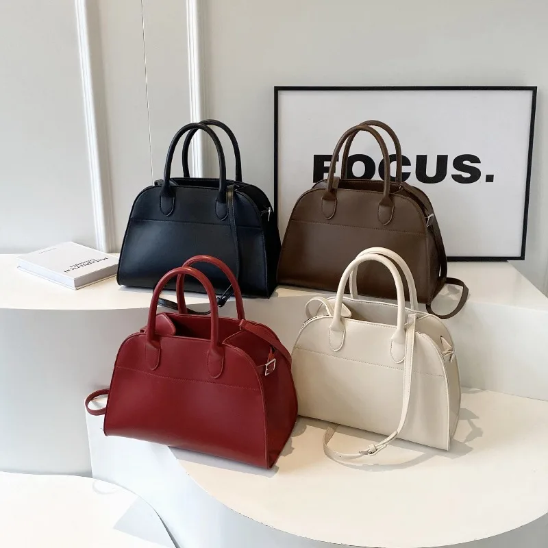 

Винтажная сумка большой вместимости, нишевая сумка через плечо для путешествий, однотонные модные универсальные сумки через плечо