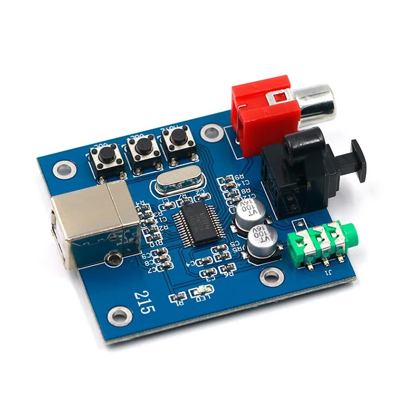 

PCM2704 USB DAC External Sound Card Module HIFI USB to Coaxial Optical S/PDIF 3.5mm Analog Output Decoder Board for PC Laptop