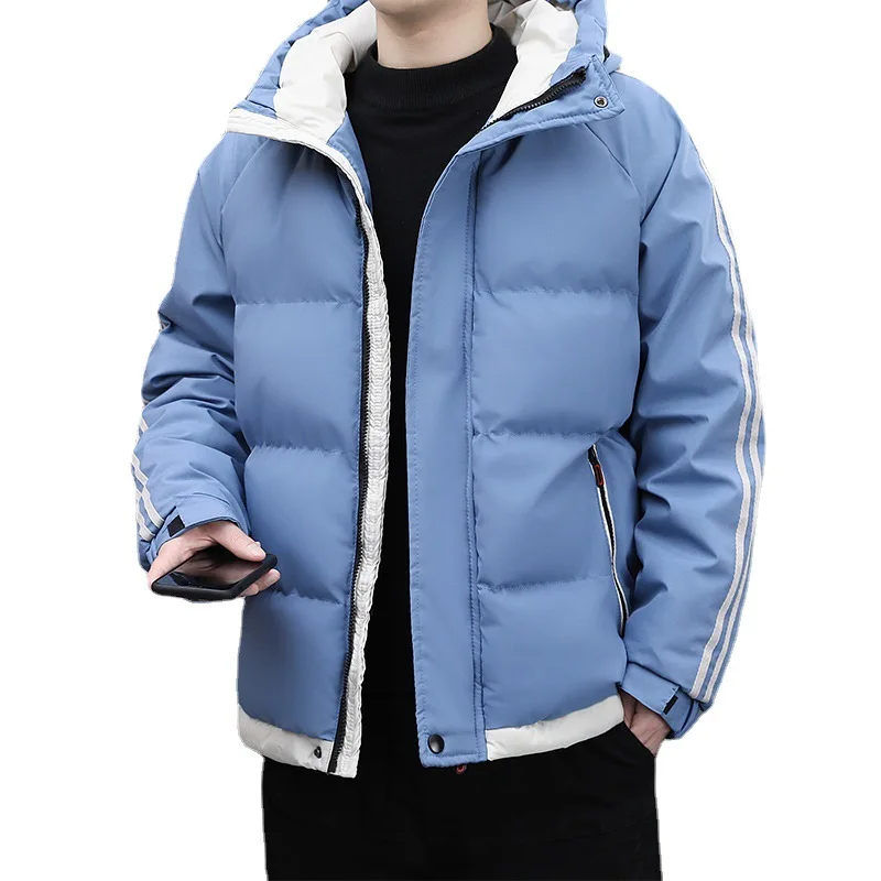 Inverno parkas algodão acolchoado 2022 novo casaco de moda com capuz grosso quente jaqueta para masculino adolescentes outerwear