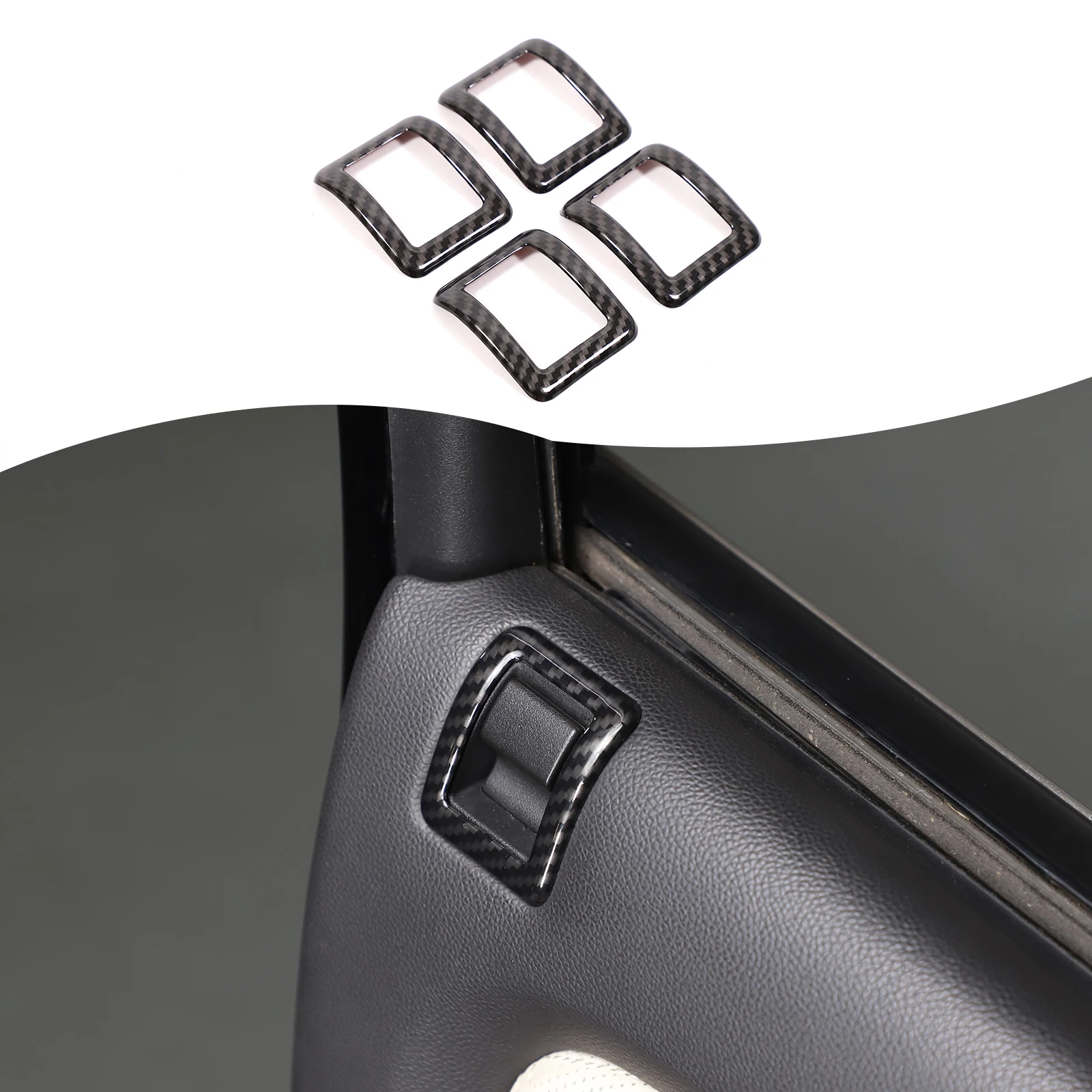 Door Lock Pin Frame Trim Sticker Inner Door Latch Bolt Decor Frame Interior Car Accessory For Cadillac Escalade GMT926 2007-2014