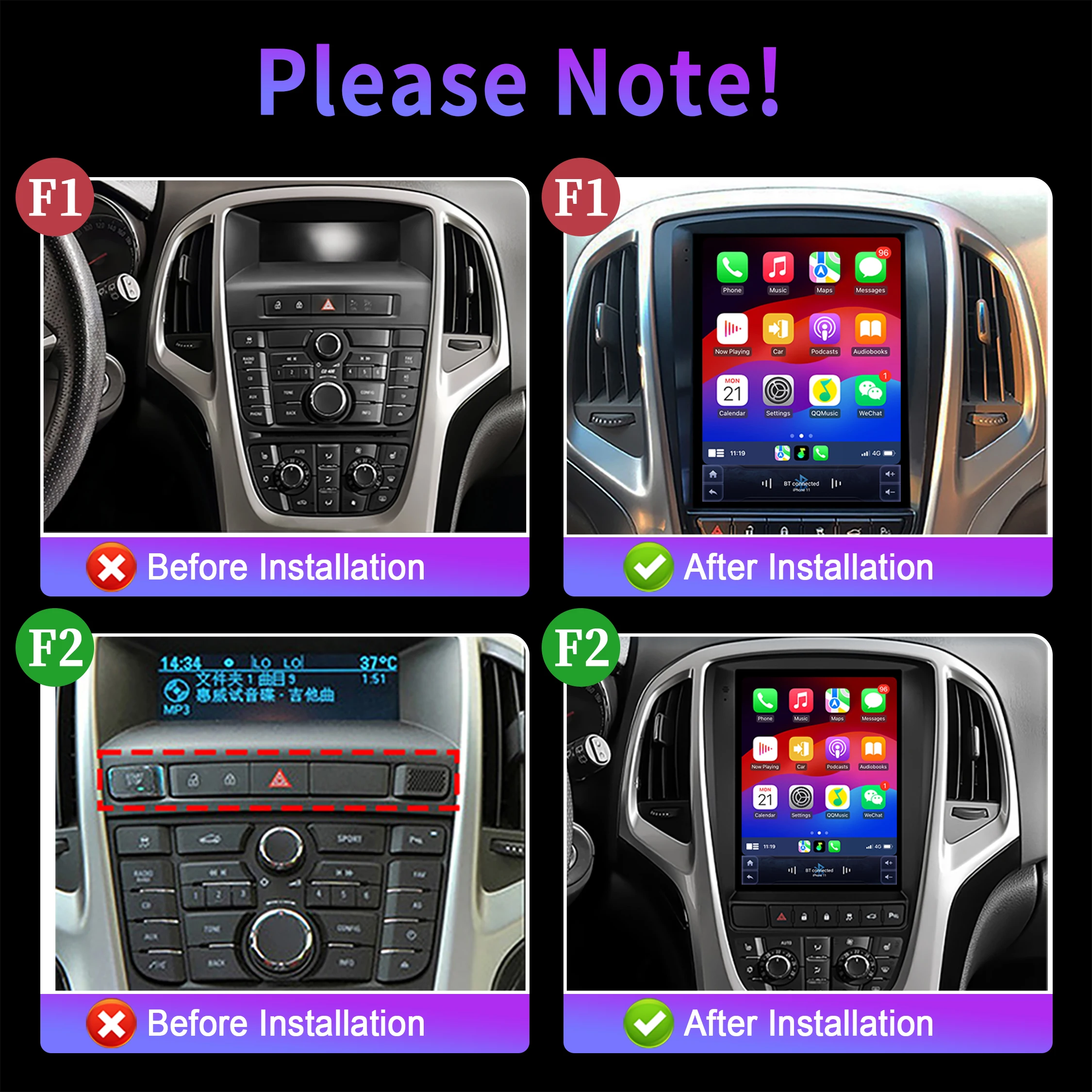 9.7″For Opel Astra J Vauxhall Buick Verano 2009-2015 Android Auto Radio Car Radio Carplay Multimedia Navigation QLED Screen