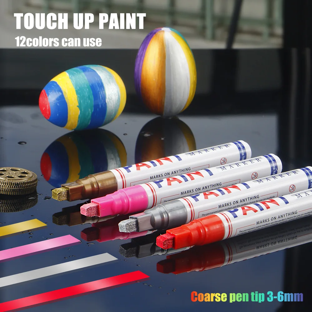 1 Pc Colorful Painting Pen Waterproof Permanent Graffiti Touch Up Tyre Marker Auto Rubber Tire Tread Mark Pen for Bike Car Metal