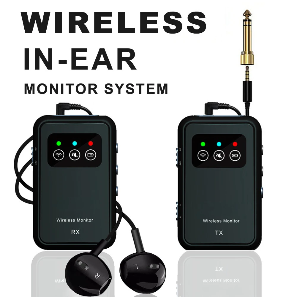 

2.4G Wireless in Ear Monitor System Wireless IEM System with Transmitter Receiver Automatic Pairing Professional in Ear Monitor