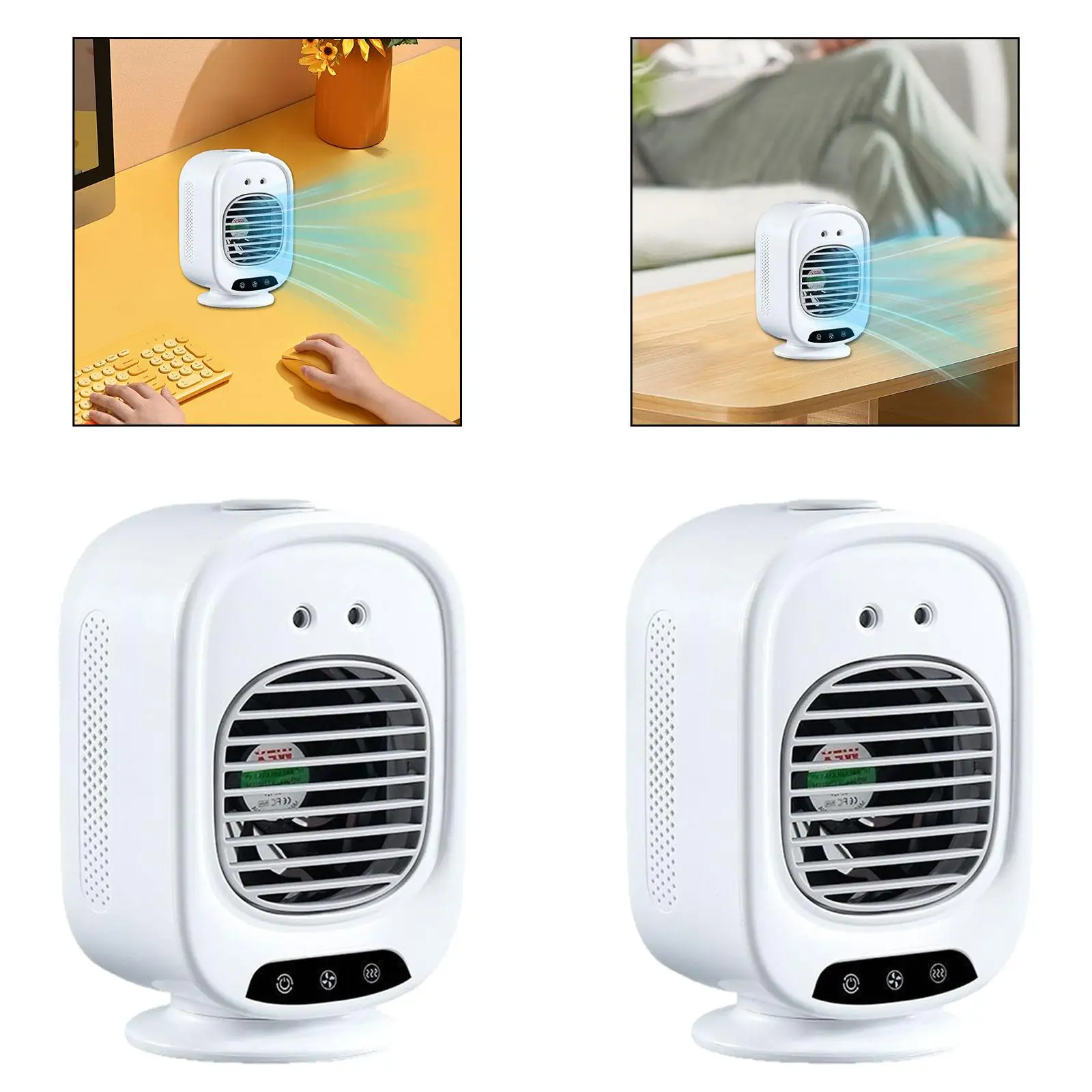 Condizionatore d'aria portatile Spray a 2 velocità 2 porte di spruzzo Umidificatore ricaricabile Ventilatore spray d'aria per camera da letto Scrivania Escursionismo Dormitorio Viaggi