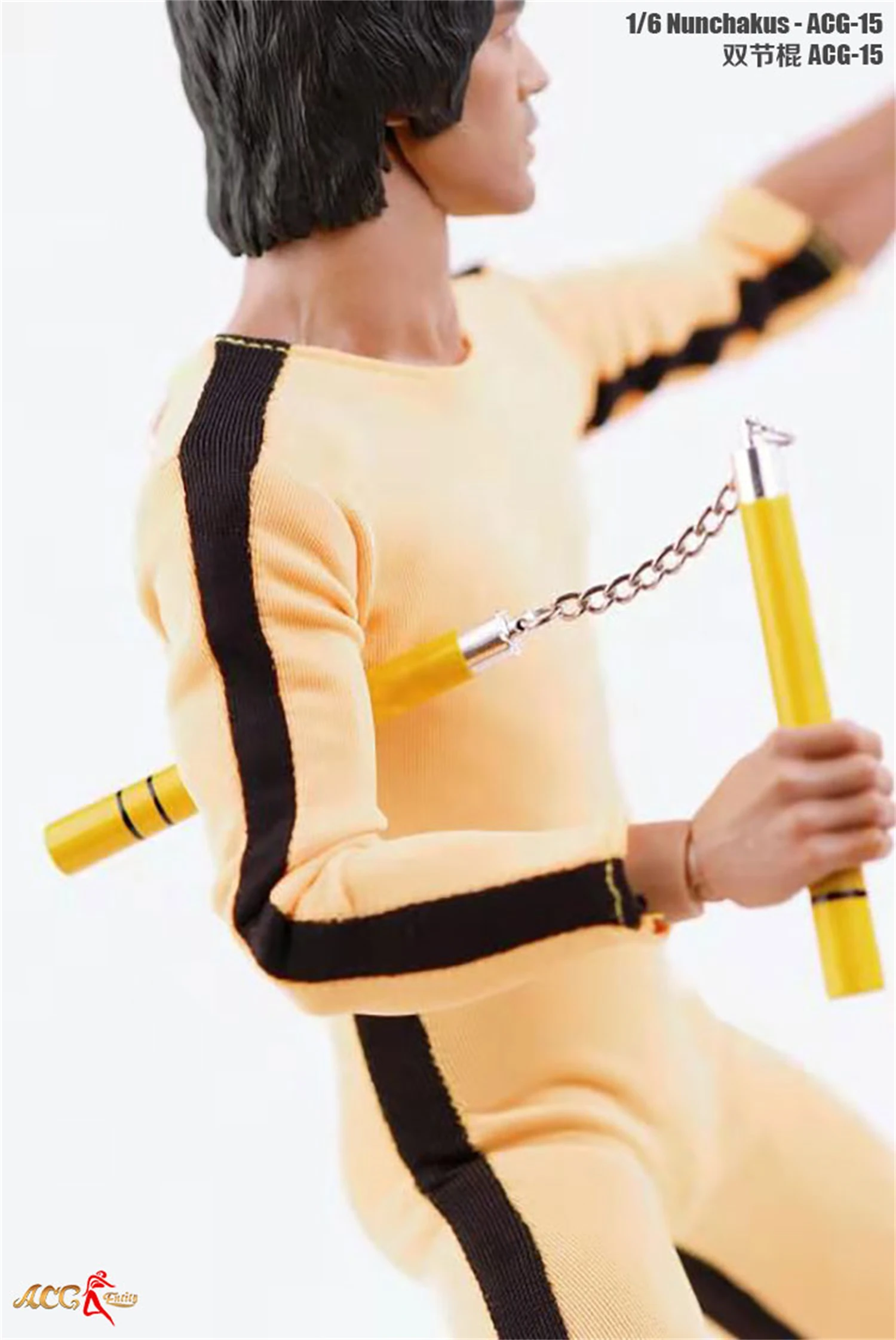 1/6 Scale Wooden Kung Fu Nunchaku Model Toys Fit For 12\'\' Kung Fu Master Action Figure Body