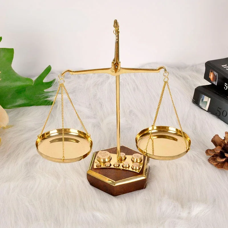 Copper Balance Decoration Lawyer Office Pure Copper Opening Retro Desktop Fortune Scales Legal Gift