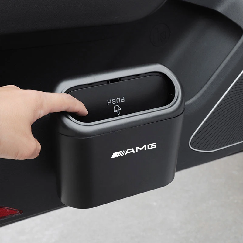 Multifunctional Car Trash Can Hanging Auto Storage Box Accessories For Mercedes Benz AMG W212 W213 W177 V177 W247 W176 GLS GLC