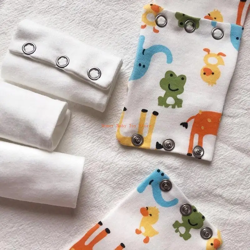 J0PF 5 Pieces Baby Clothes Extender Onesie Cotton Extenders Diaper Romper Lengthen Extend Film Baby Boys Girls Romper Partner