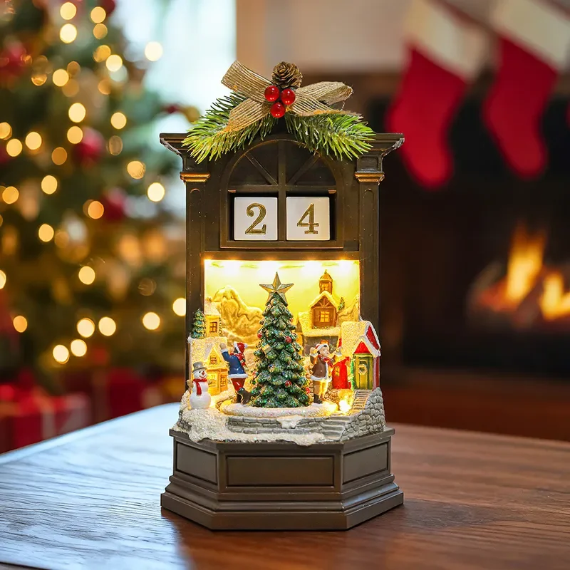 New cross-border Christmas rotatable Christmas tree music box European and American birthday gift digital desk calendar