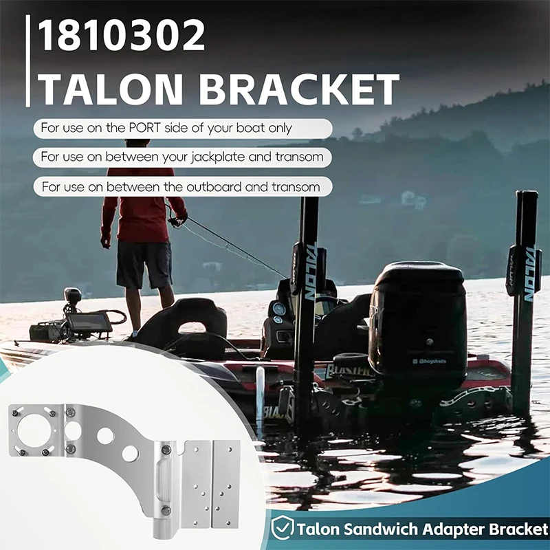 1810302 Talon Sandwich Adapter Mounting Bracket Heavy Duty Talon Jack Plate Shallow Water Anchor Adapter Bracket for Port