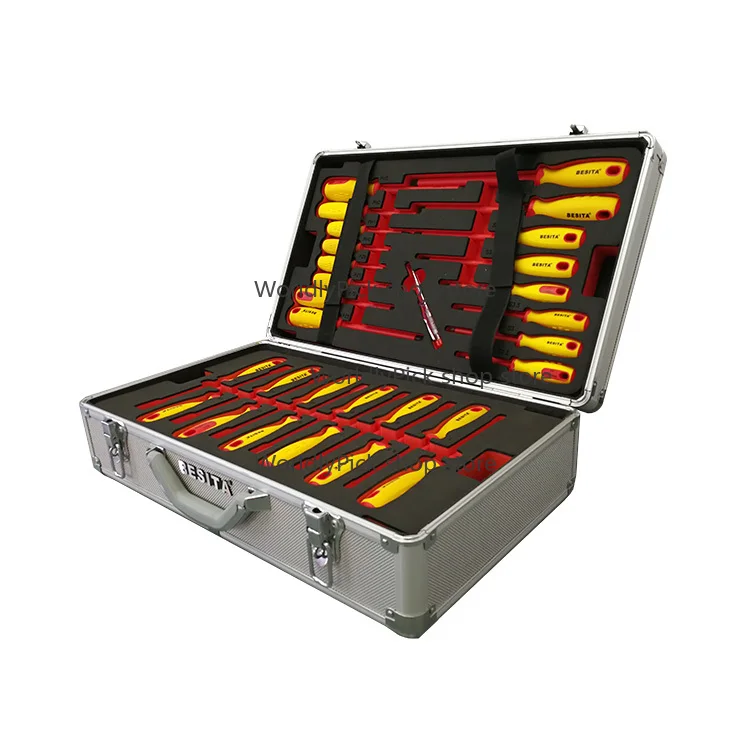 48pcs 1000V Vde Insulated Electrical Maintenance Tool Hand Tool Box Set Insulated Tool Set with case