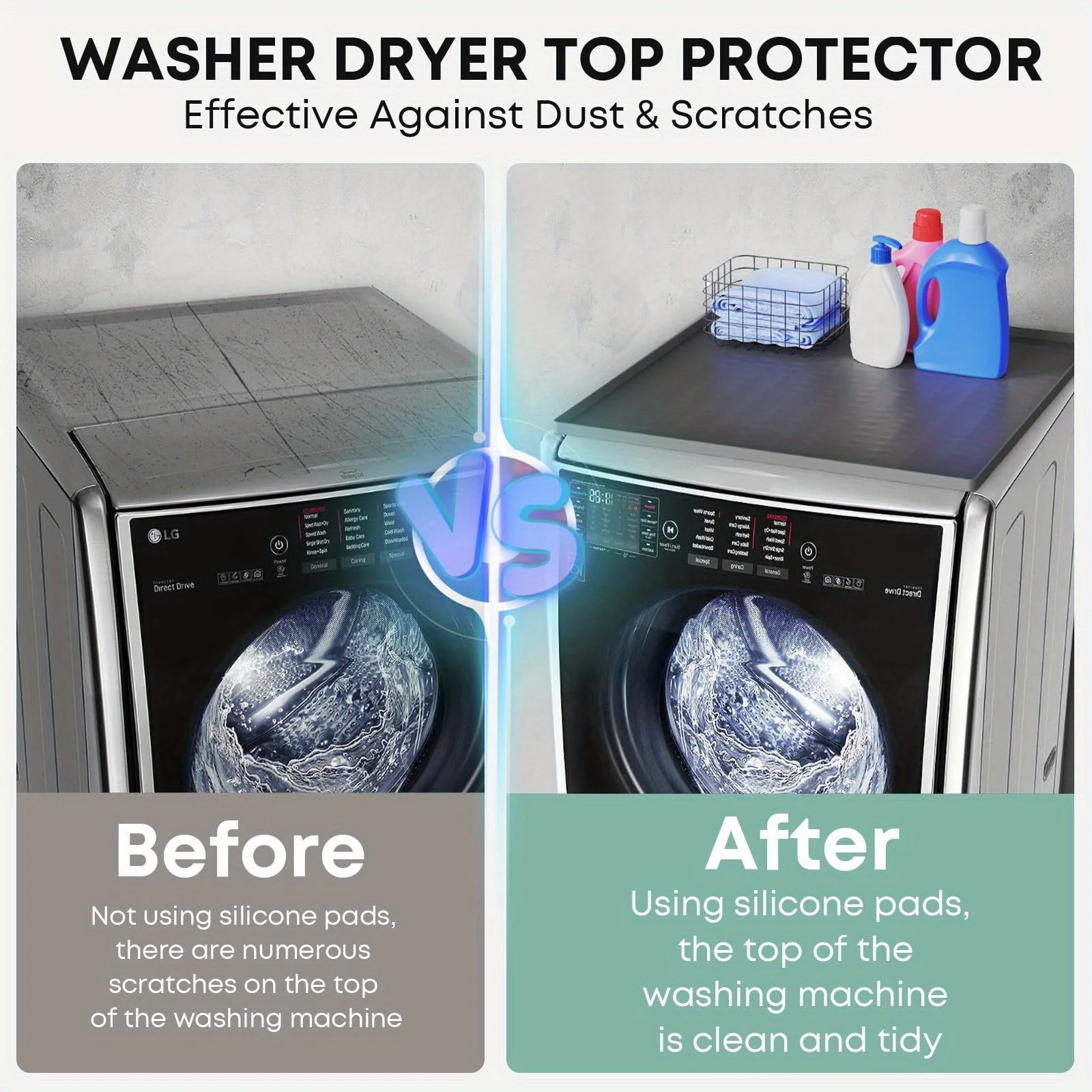 1 Pcs Dryer Cover Silicone Dryer Top Protector Anti-slip Waterproof Protective Cover for  for Washing Machin and Kitchen