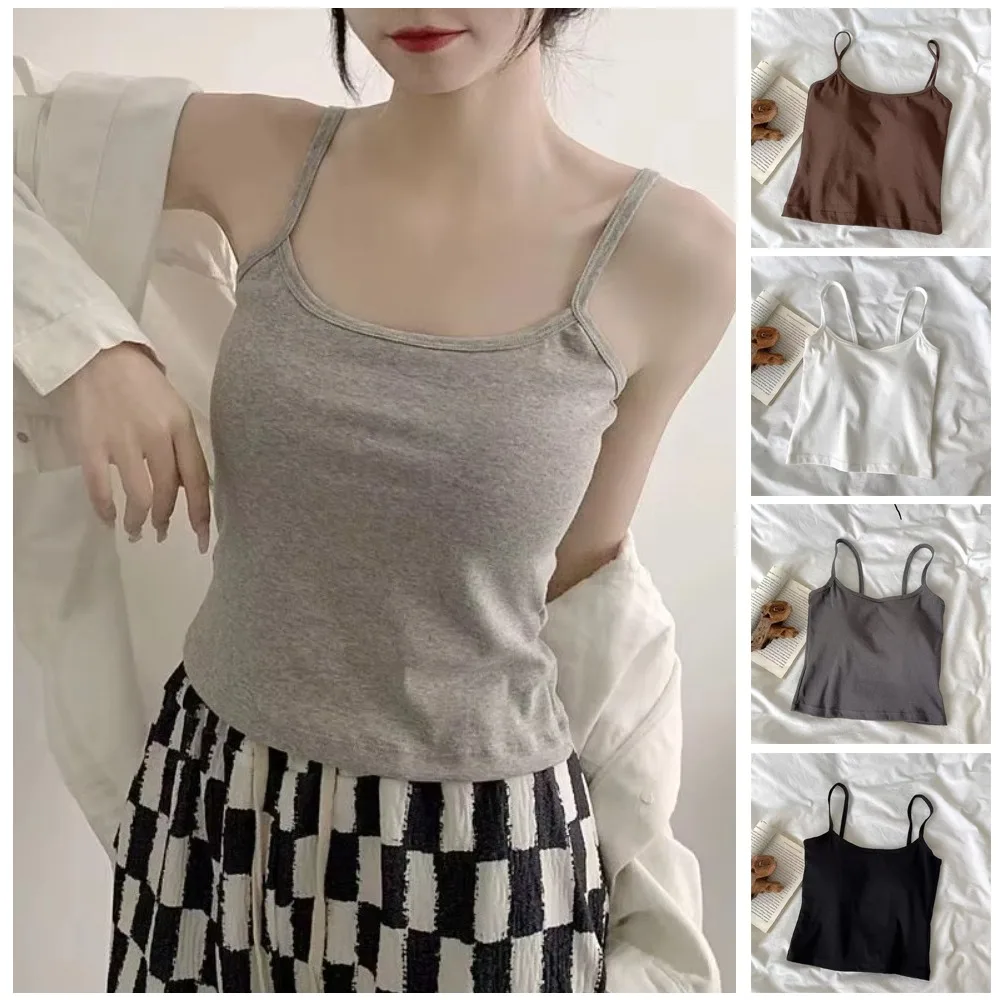 قميص قصير جديد بدون أكمام بلون سادة مع وسادة صدر ملابس خارجية قصيرة سترات رياضية صيفية