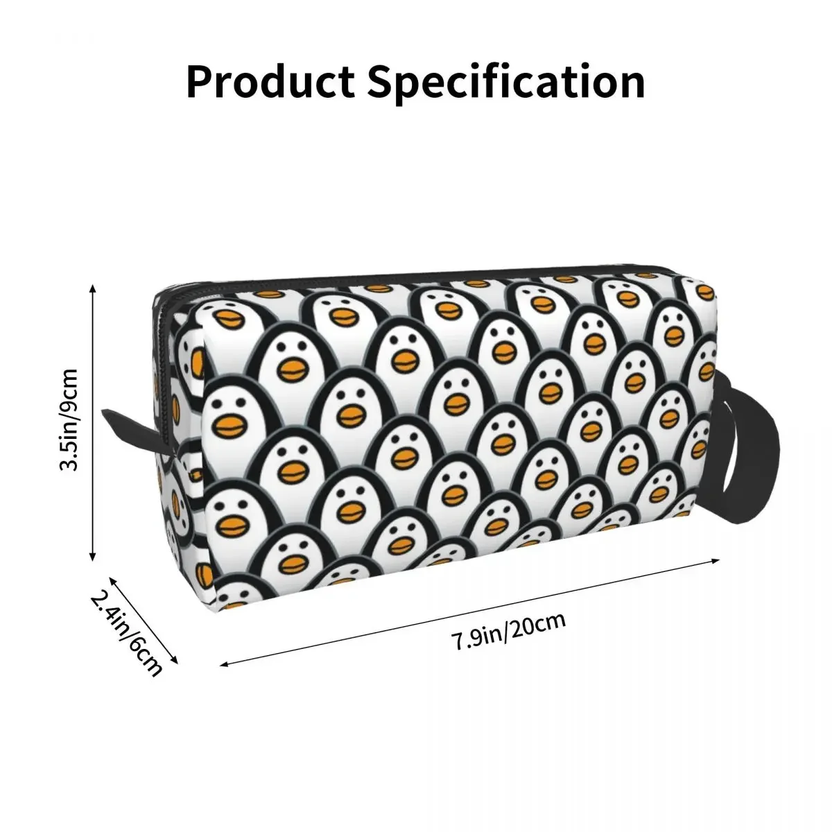 Staring Hypnotic Penguins - Pattern Makeup Bag Cosmetic Storage Dopp Kit Toiletry Cosmetic Bag Women Beauty Travel Pencil Case