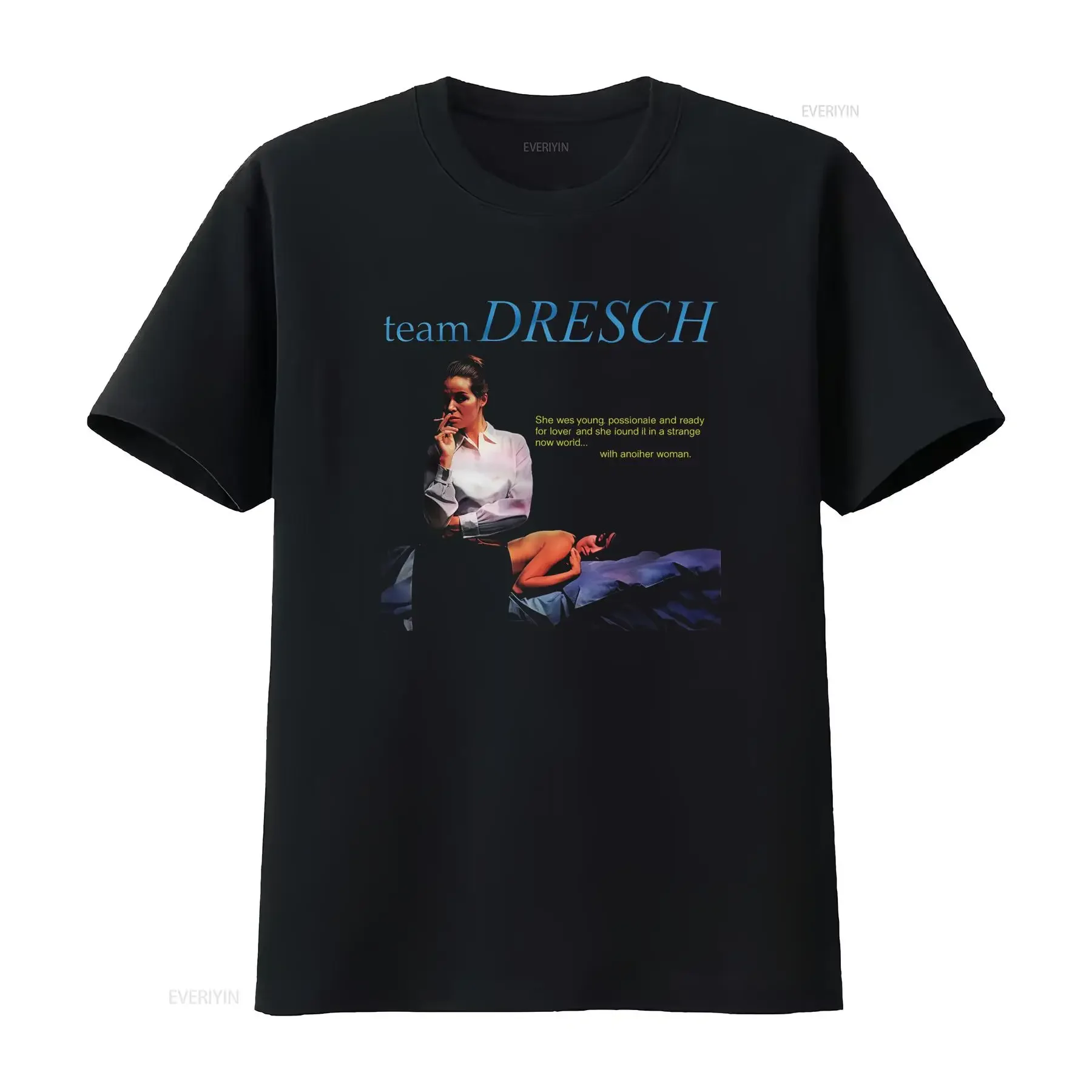 Team Dresch T Shirt Lesbian Love Story Print  vintage Washed Versatile Slightly Top For Everyday Wear Casual Soft