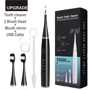 Sonic Electric Toothbrush 3 in 1 Tartar Removal Teeth Whitening USB Rechargeable with Replaceable Brush Heads for Dental Care
