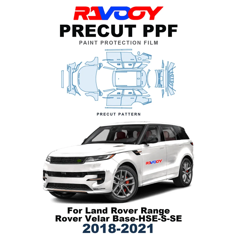 Precut PPF For Land Rover Range Rover Velar Base-HSE-S-SE 2018-2021 8.5mil TPU Paint Protection Film Hood Bonnet Bumper Fenders