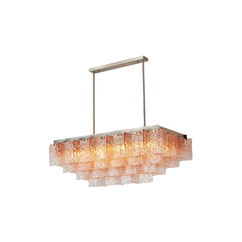 Trendy Glass Art Chrome Gold Dimmable LED Chandelier Indoor Lighting Hanging Lamp Decoration
