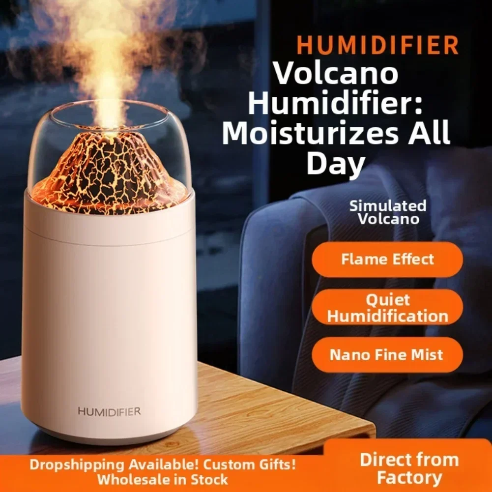 

Flame Mountain USB Humidifier Quiet Low Noise Less Than 25dB with 300ml Capacity for Continuous For Home Aromatherapy Use