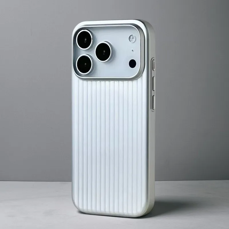 Maleta ondulada funda de teléfono para iphone 17 16 15 14 plus 13 12 11 pro max funda de plástico de lujo fundas de PC carcasa
