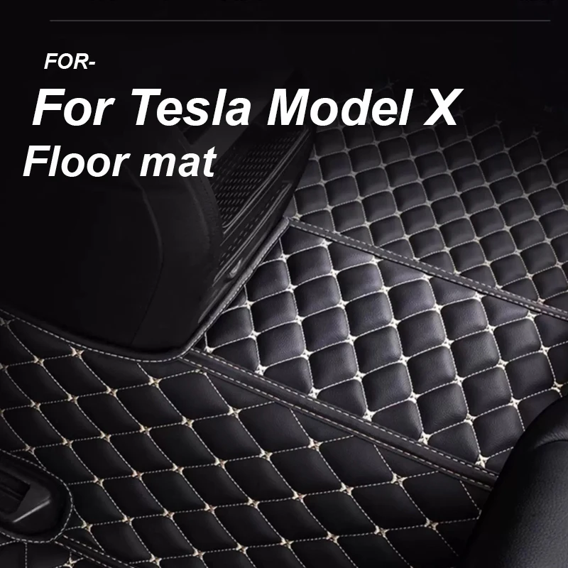 

LUXURY Car Mats Floor For Tesla Model X 2016~2022 6 Seater Anti-dirty Floor Mat Set For Model X Accessoires 2022 Car Accessories