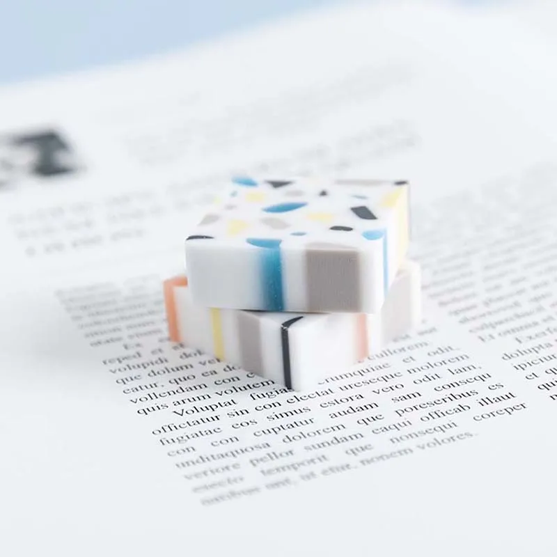 Fresh Rain Flower Stone Pattern Eraser Creative Color Mixing No Debris No Marks Student Drawing Test Eraser