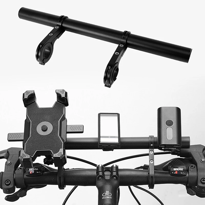 20/30cm Auminium Bicycle Handlebar Extended Bracket Bike Headlight Mount Bar Computer Holder Lamp Support Rack Alloy Fiber Stand