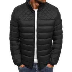 New Zipper Hooded Jacket Men's Casual Jacket 4 Colors Plus Size S-3XL  Men's Fashion Autumn and Winter Puffer Cotton Coat