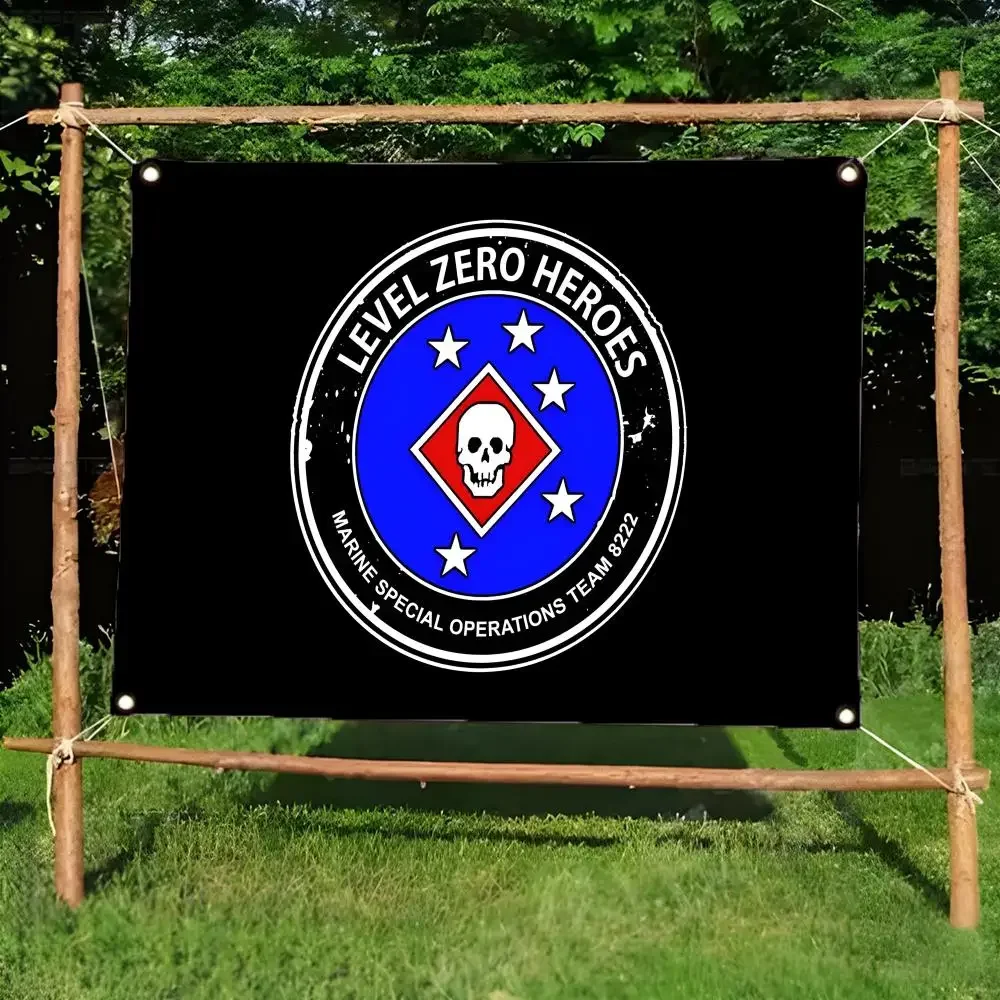Tactical Marine Special Operations Team 8222 Flags Daily four ring borderless design indoor outdoor decor easy hang install