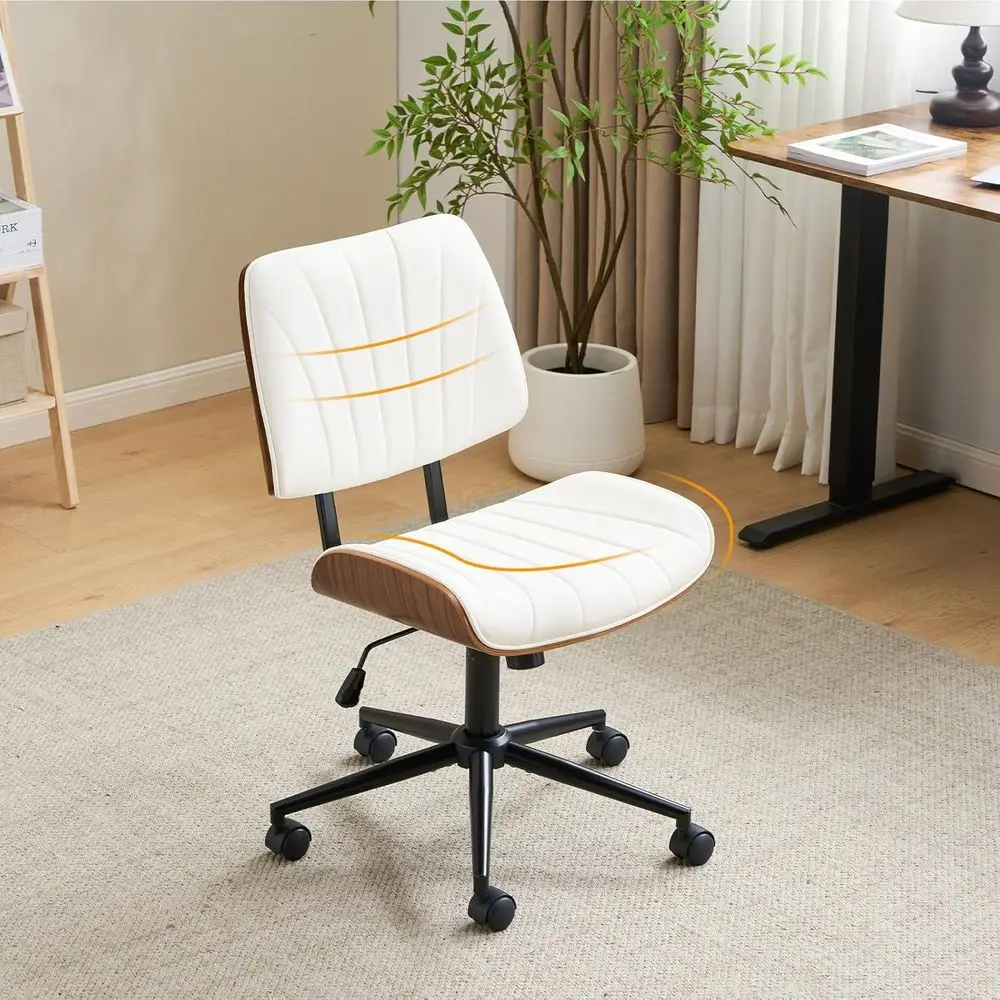 

Wide Curved Seat&Back ArmlHome Oice Chair,Ergoromic Adjustable-Height Desk Chair,Swivel&ing unction,Stylish Walnut TaskChairr or