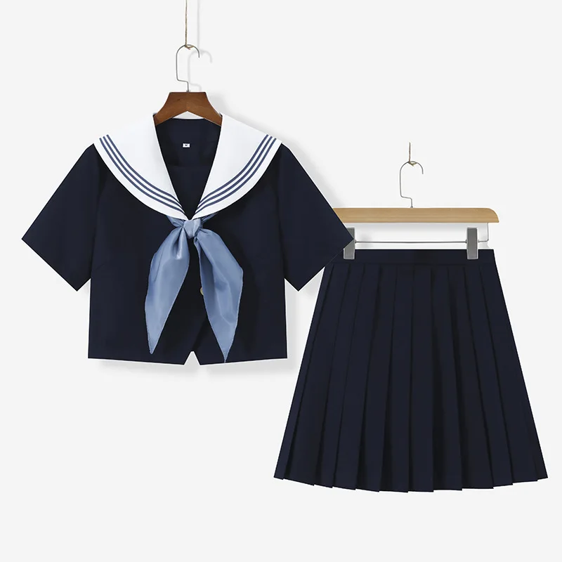 White-collar Cyanotic College Style Japanese and Korean Student Uniforms JK Uniform Anime Cosplay Sailor Uniforms Class Uniforms