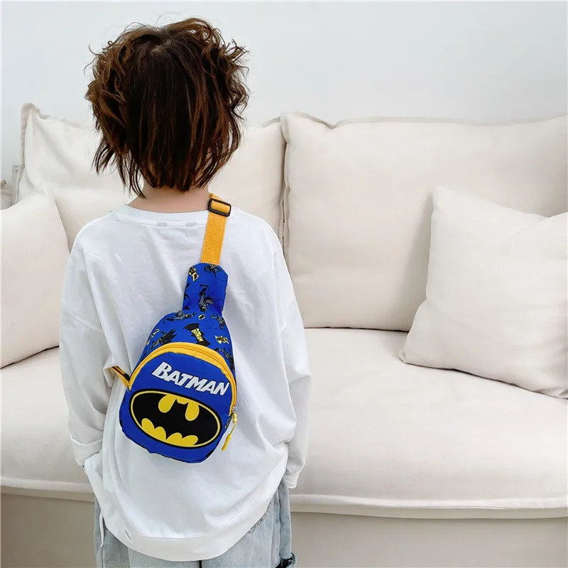 DC Batman Superman Anime Nylon Polyester Cartoon Superhero Shoulder Crossbody Bag Children Backpack Chest Bag Birthday Gifts