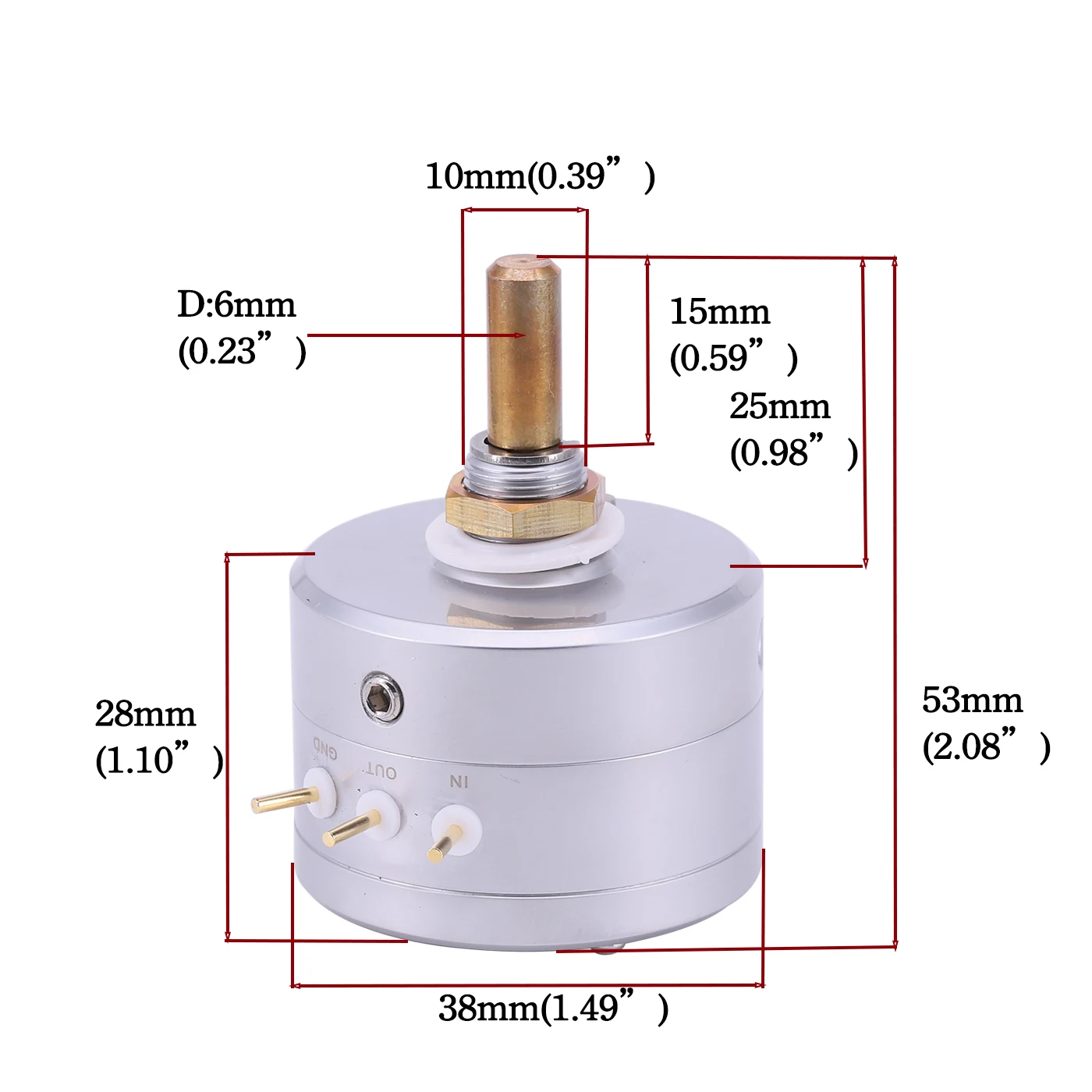 1PC EIZZ Volume Potentiometer LOG Stepped Type 10K 25K 50K 100K 250K 24 Steps Hifi DIY Mono Audio Attenuator