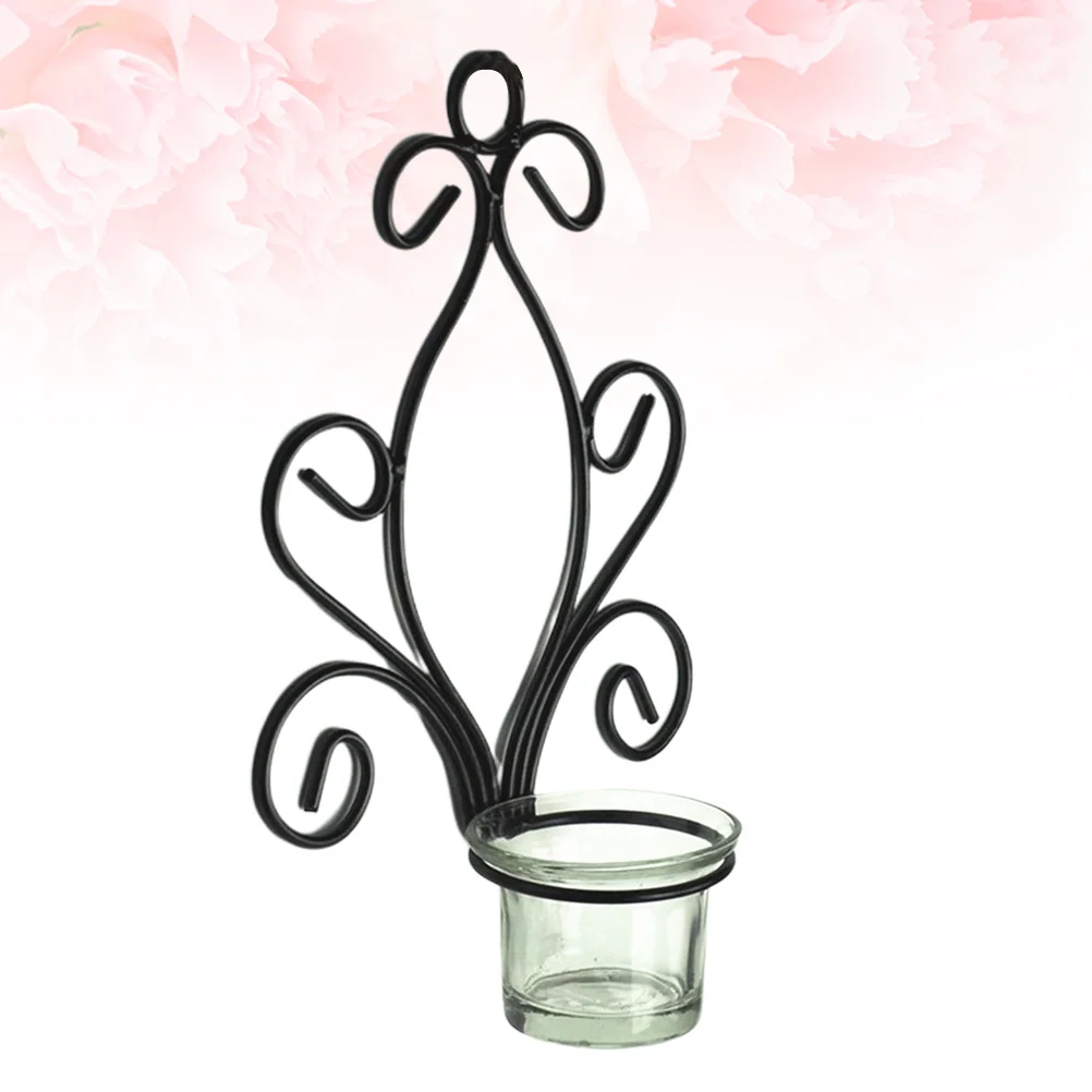 

1Pcs Iron Candlestick Wall Mounted European Style Modern Holder Home Decoration Vintage Retro Romantic Atmosphere