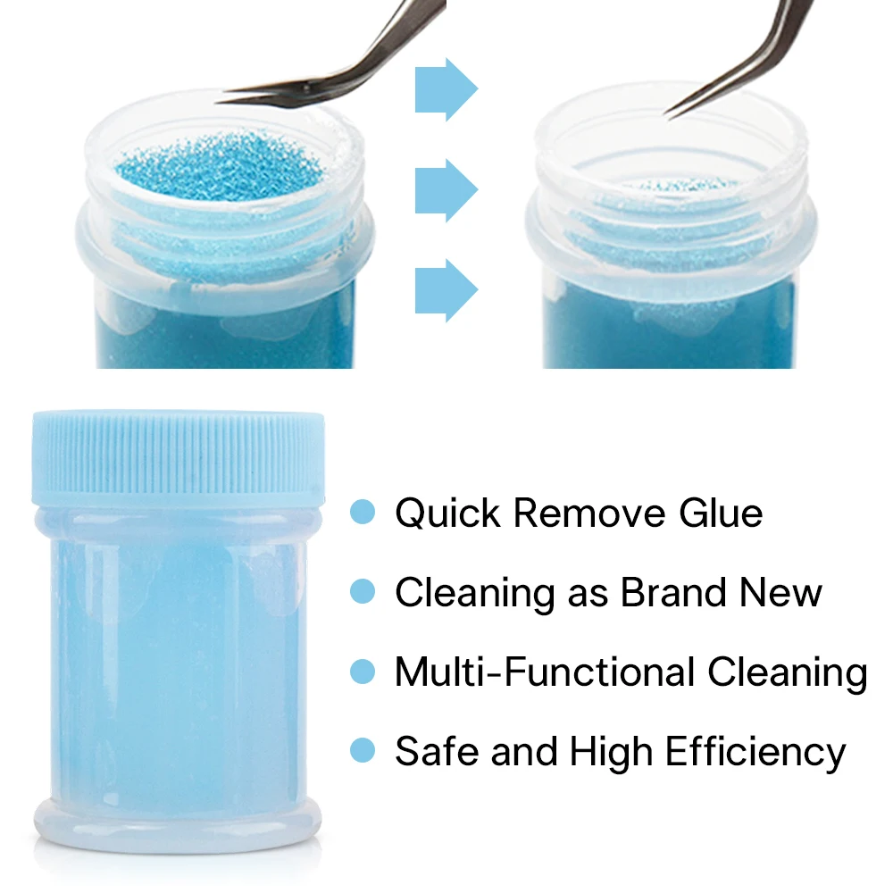 Limpiador de pinzas para pestañas, accesorios para extensiones de pestañas, suministros para pestañas, removedor de pegamento, pinzas líquidas para pestañas, esponja de limpieza, 40ml