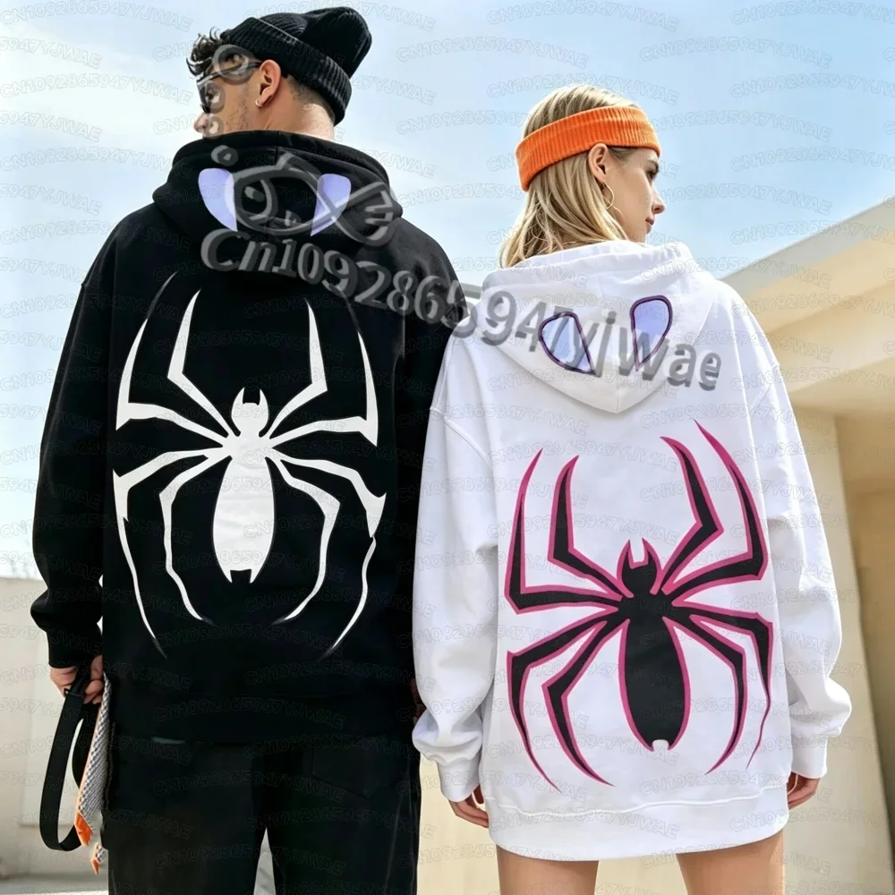 Autumn and Winter Spider Hoodie Women's Men's Streetwear Harajuku Graphic Hooded Punk Gothic Y2K Clothes Couple Sweatshirt