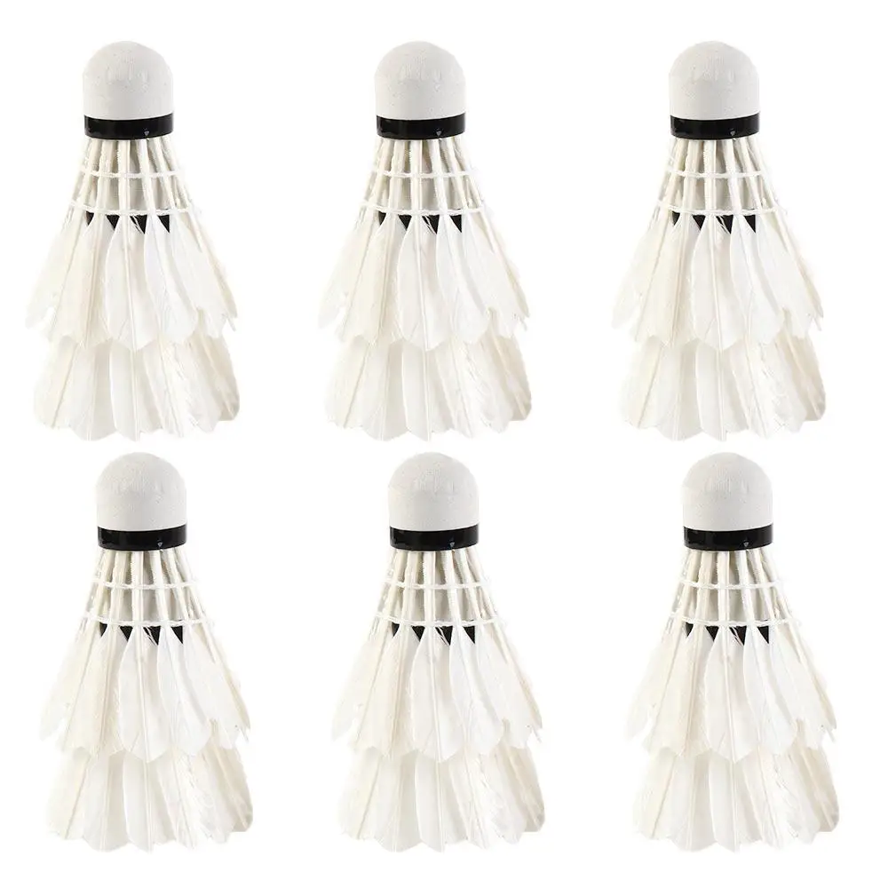 

Elastic Training Sports Cork Fitness Outdoor Shuttlecock 12 Pcs Badminton Balls Goose Feather