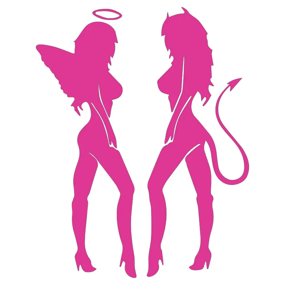 A Pair Of Car Stickers Angel Devil Sexy Hot Girl Bumper Window Notebook Decorated With Personalized Vinyl Decals