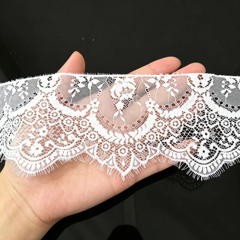 (3 meters/lot) width 160mm Floral Embroidered Eyelash Lace Ribbon Clothing Accessories lace material Handmade