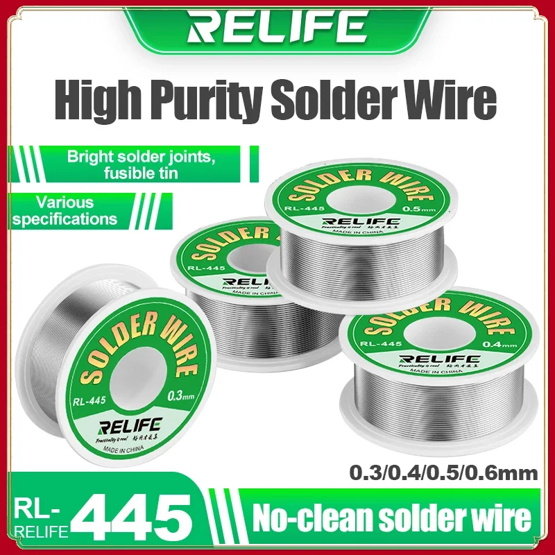 RELIFE RL-445 고순도 솔더 와이어 송진 코어 주석 와이어, 다양한 전자 납땜 용접 무게 25g, 0.3mm, 0.4mm, 0.5mm, 0.6mm