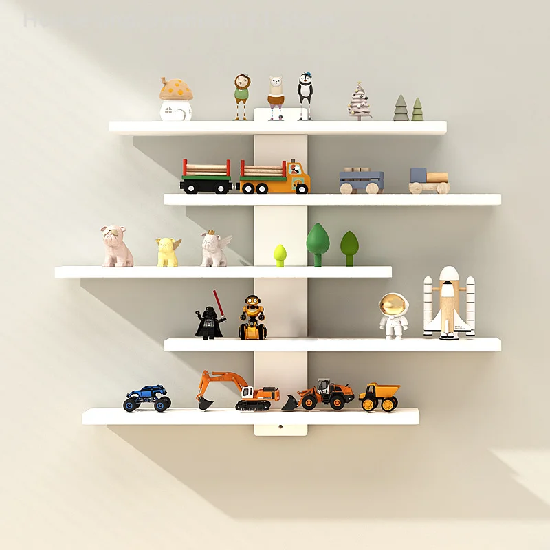 

5-Tier Adjustable Wall-Mounted Display Shelf For Action Figures, Small Building Blocks & Collectibles - Modern Home Decor Storag