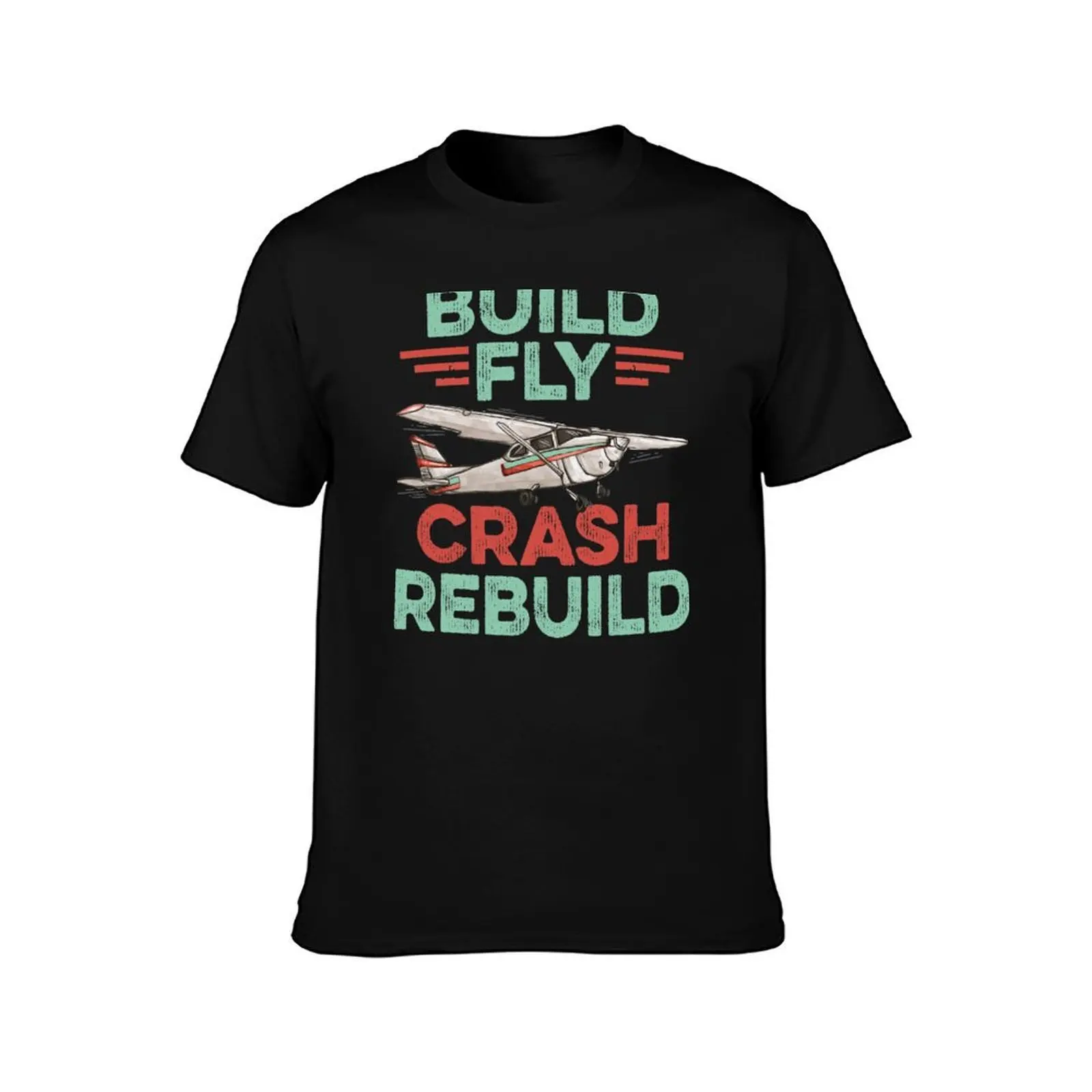 RC Plane Remote Controlled Model T-Shirt, Summer Casual Cotton Tee, Oversized Streetwear Tops, Vintage Graphic Print