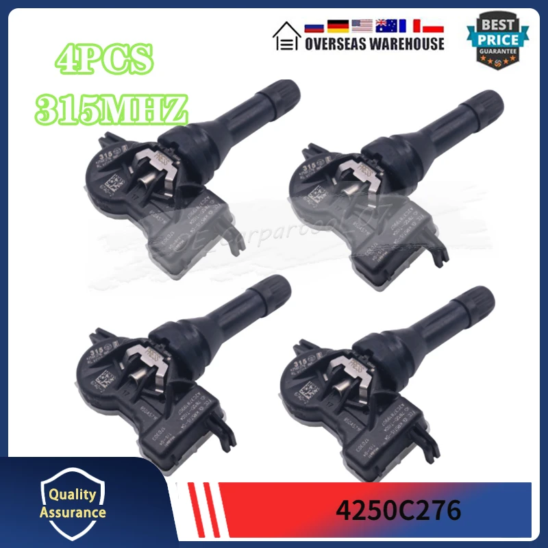 

4250C276 4250D585 S180150005 For 2018-2021 Mitsubishi Outlander Sport Eclipse Cross Mirage 4PCS Tire Pressure Sensor TPMS 315MHZ