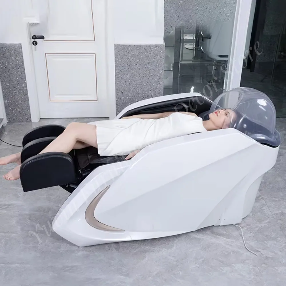 Fully Automatic Salon Furniture Hair Washing Equipment Shampoo Bed White Electric Massage Shampoo Chair