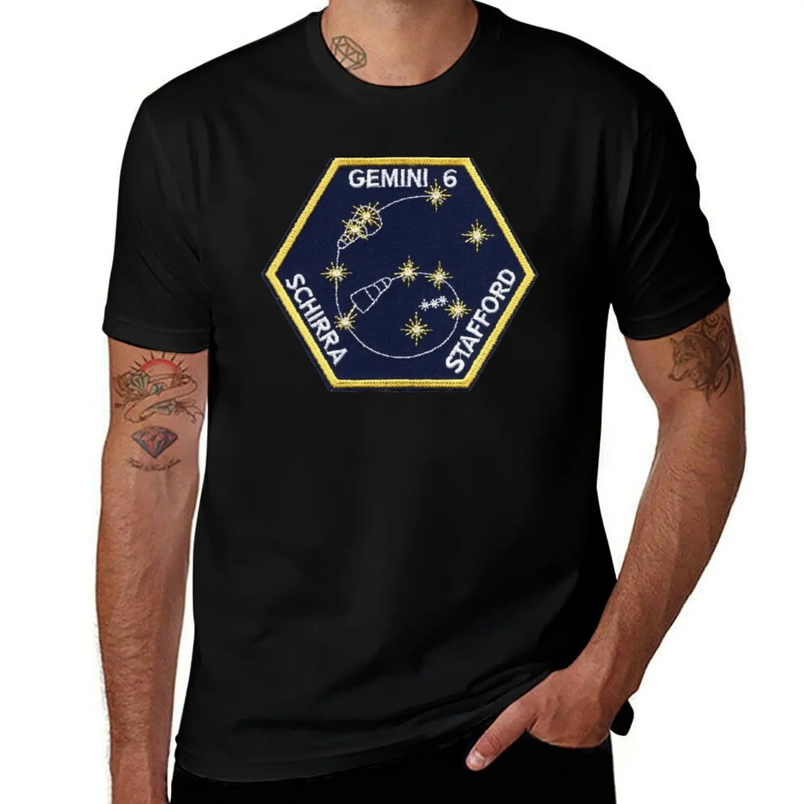 Gemini 6 NASA Astronaut Mission Patch T-Shirt heavyweights luxury designer mens t shirt graphic