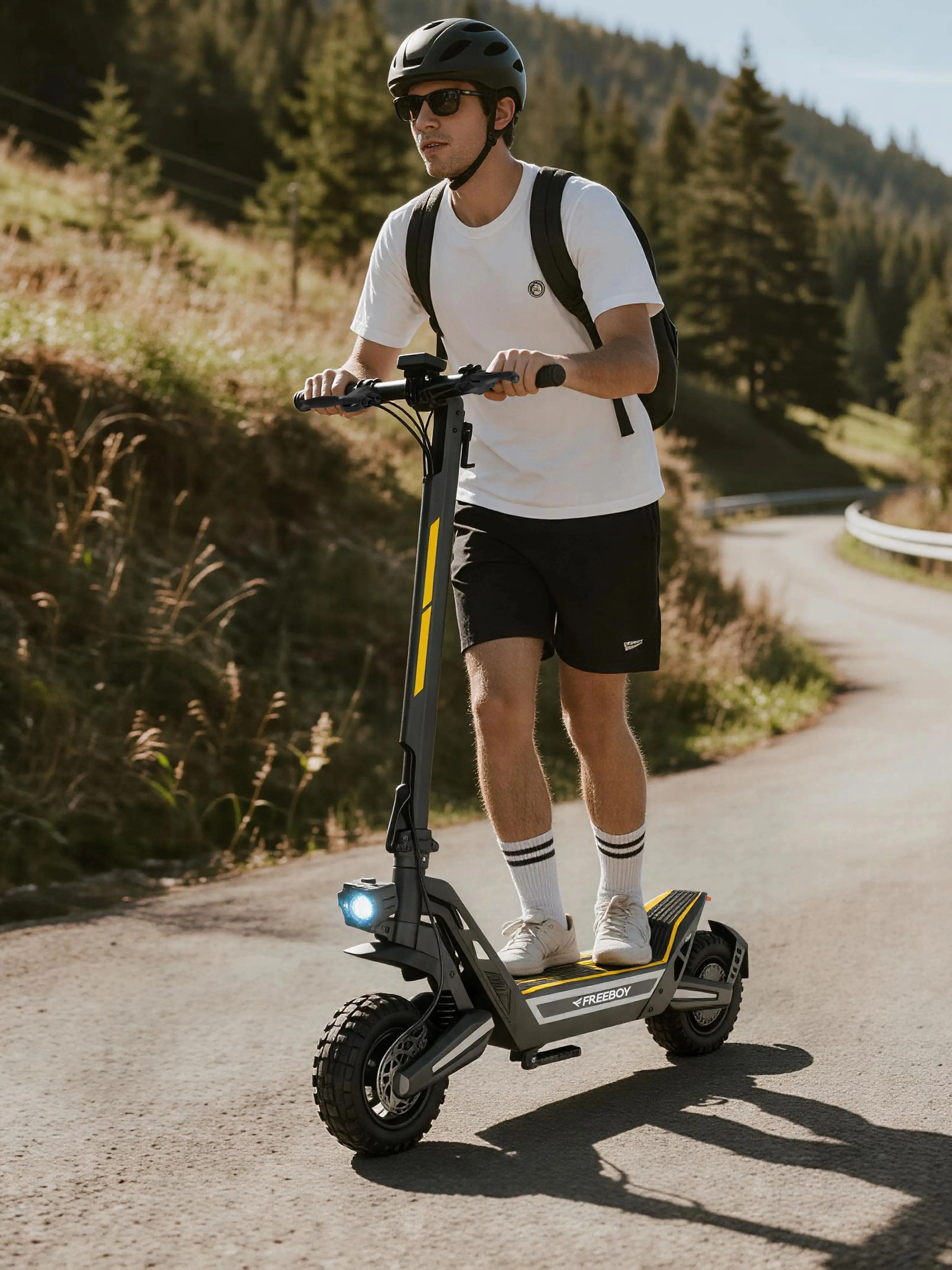 FREEBOY J2 Max E-Scooter 1200W Motor 48V18.2AH Batterie Vorder- und Hinterfederung Stoßdämpfer Elektroroller 11” Reifen Offroad Faltbarer Elektroroller